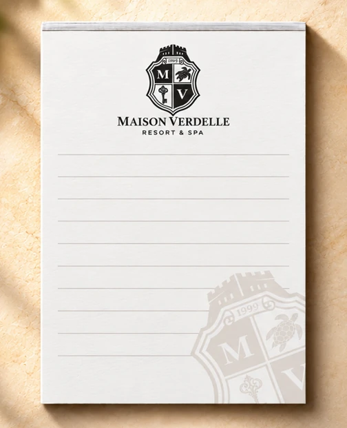 5 x 7 inch branded hotel notepad